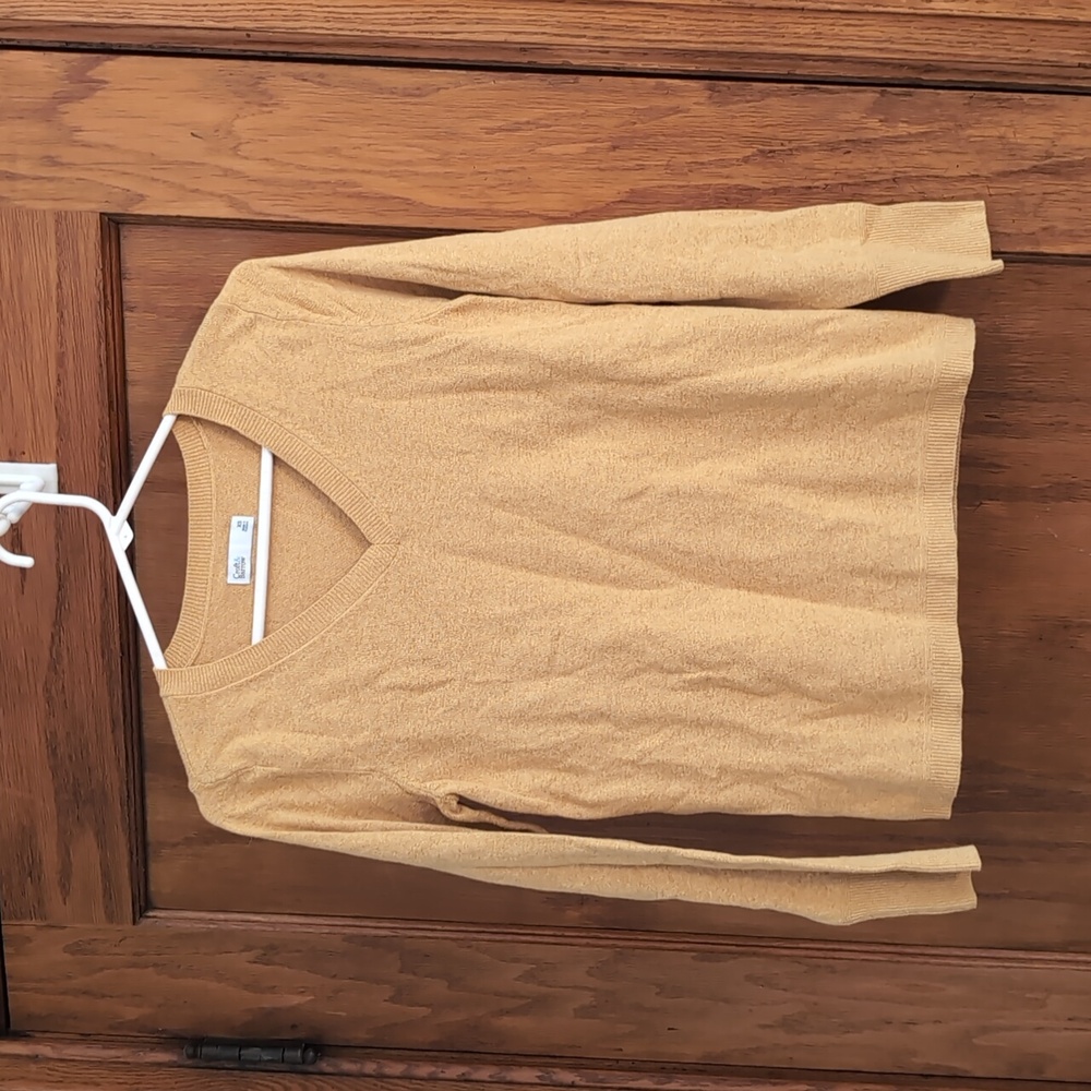 Women's Croft & Barrow Yellow V-Neck Sweater, XS